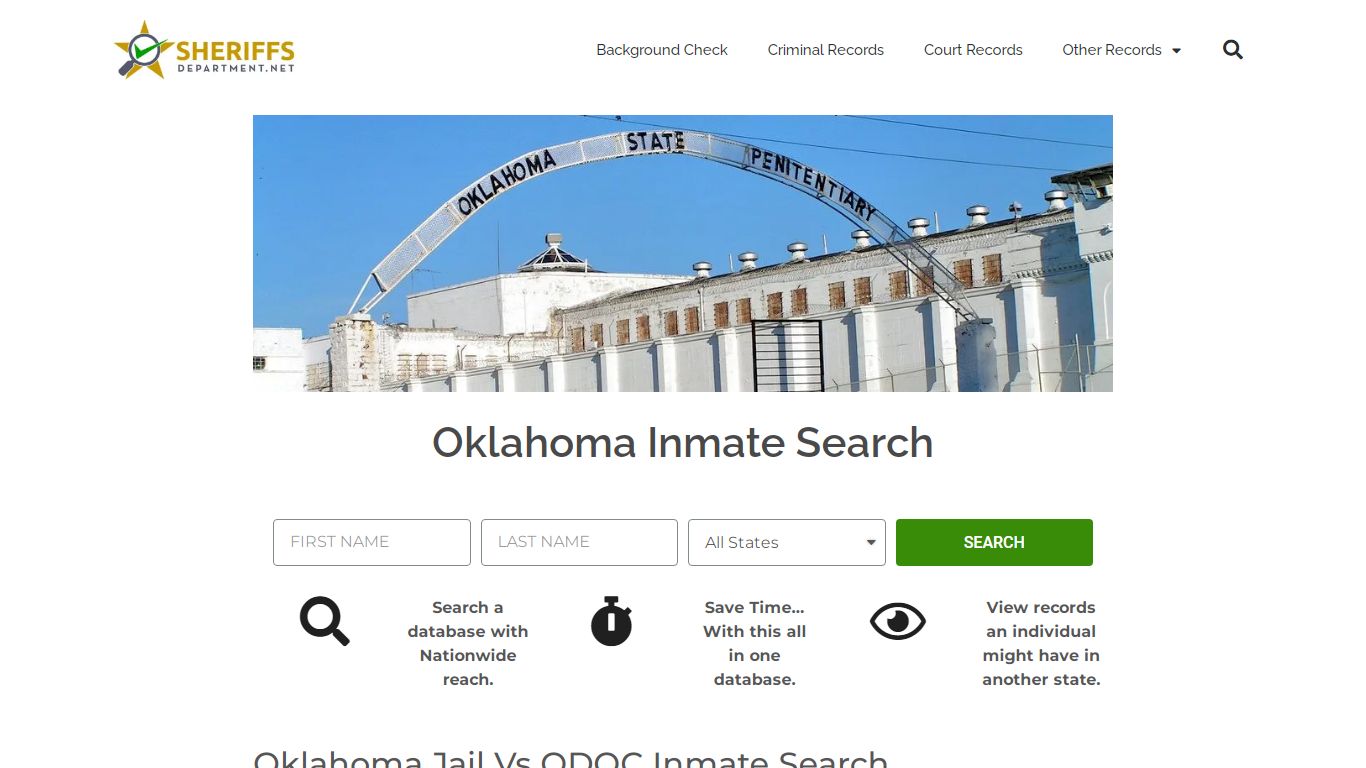 Oklahoma Inmate Search: Lookup ODOC Prison and County Jail Records.